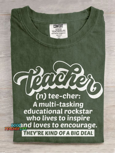 Teacher Definition Casual Print T-shirt