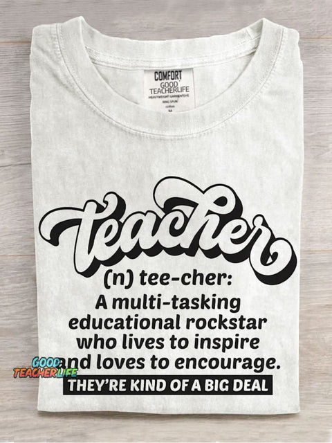 Teacher Definition Casual Print T-shirt