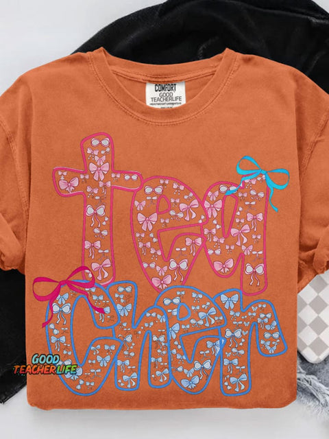 Coquette Teacher Casual Print T-shirt