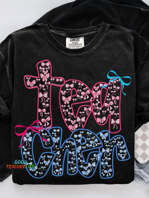 Coquette Teacher Casual Print T-shirt