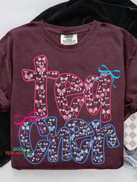 Coquette Teacher Casual Print T-shirt