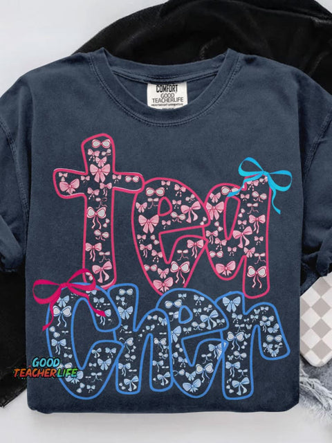 Coquette Teacher Casual Print T-shirt