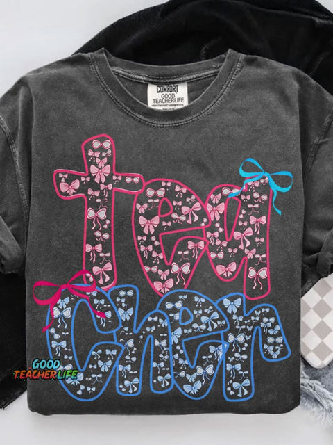 Coquette Teacher Casual Print T-shirt
