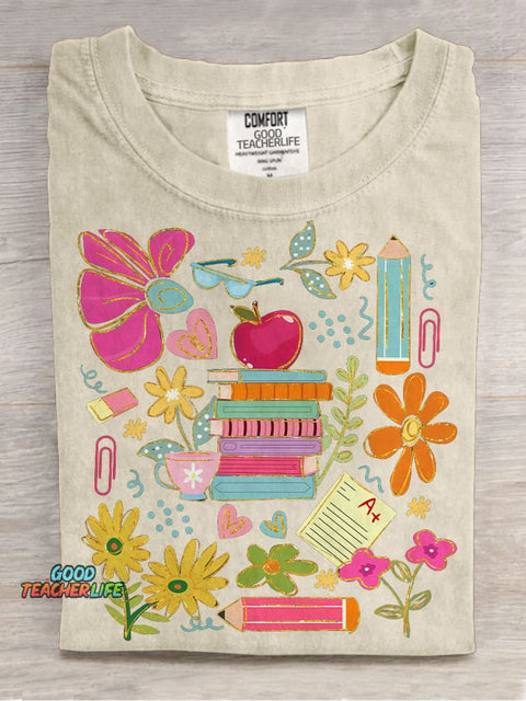 Preppy Teacher Appreciation Casual Print T-shirt