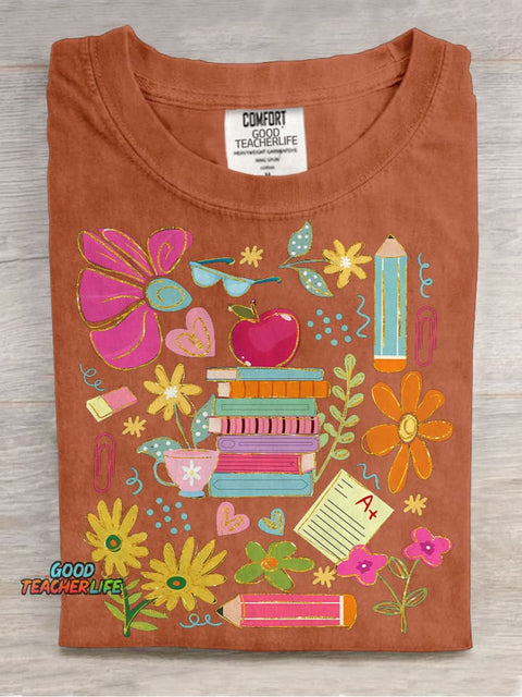 Preppy Teacher Appreciation Casual Print T-shirt