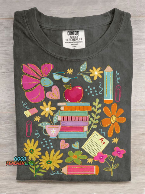 Preppy Teacher Appreciation Casual Print T-shirt