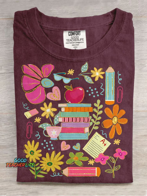 Preppy Teacher Appreciation Casual Print T-shirt