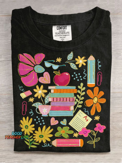 Preppy Teacher Appreciation Casual Print T-shirt