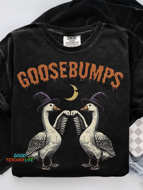 Halloween Fal Autumn Cute Funny Goose Kid Child Casual Print T-shirt
