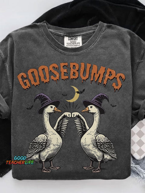 Halloween Fal Autumn Cute Funny Goose Kid Child Casual Print T-shirt
