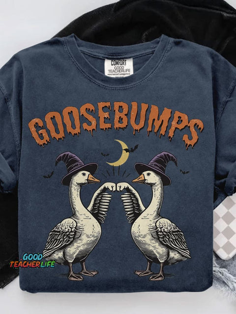 Halloween Fal Autumn Cute Funny Goose Kid Child Casual Print T-shirt