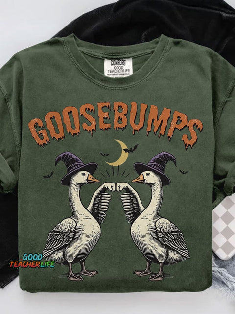 Halloween Fal Autumn Cute Funny Goose Kid Child Casual Print T-shirt