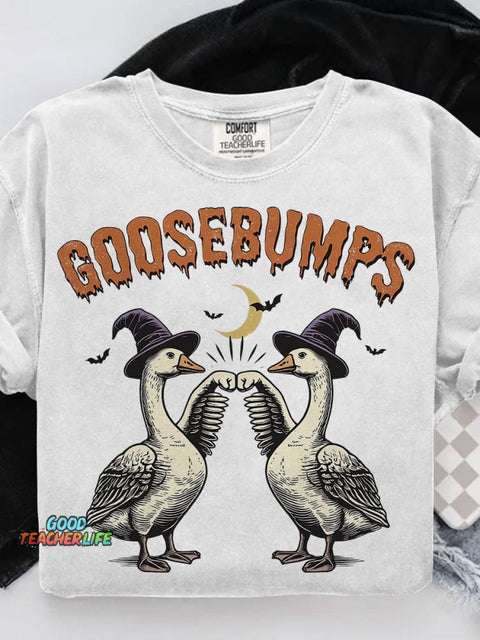 Halloween Fal Autumn Cute Funny Goose Kid Child Casual Print T-shirt