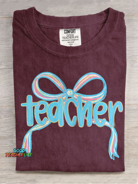 Teacher Coquette Girly Casual Print T-shirt