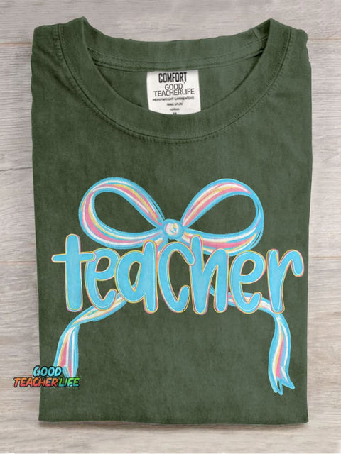 Teacher Coquette Girly Casual Print T-shirt