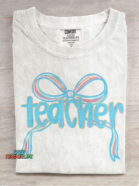 Teacher Coquette Girly Casual Print T-shirt