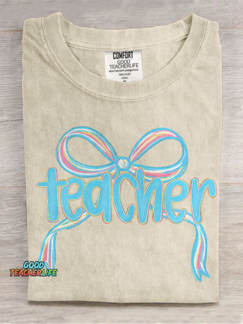 Teacher Coquette Girly Casual Print T-shirt