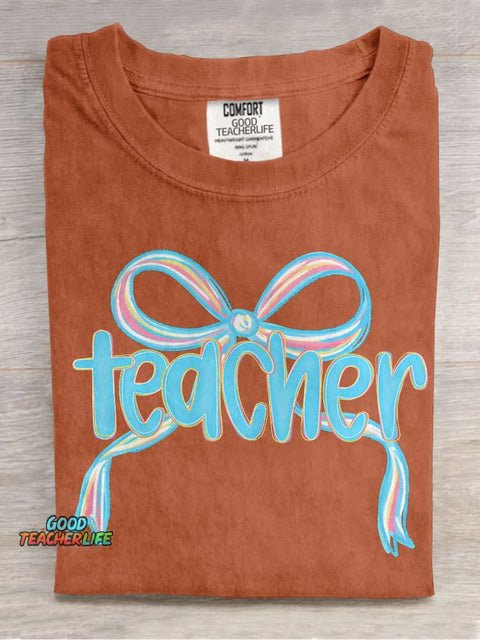 Teacher Coquette Girly Casual Print T-shirt