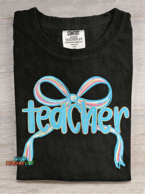 Teacher Coquette Girly Casual Print T-shirt