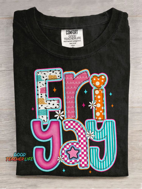 Happy Funny Friday Weekend Casual Print T-shirt
