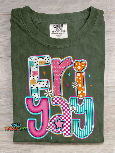 Happy Funny Friday Weekend Casual Print T-shirt