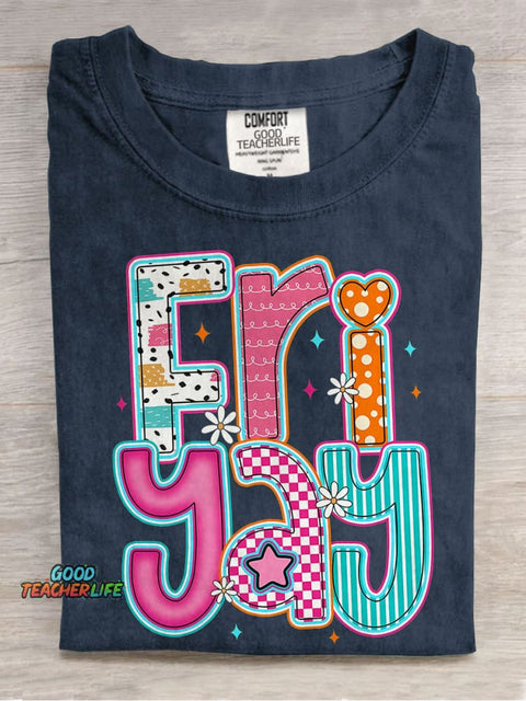 Happy Funny Friday Weekend Casual Print T-shirt