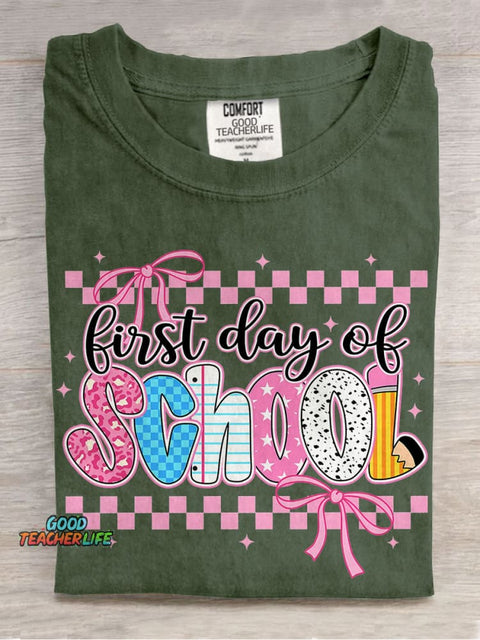 Coquette First Day Of School Casual Print T-shirt
