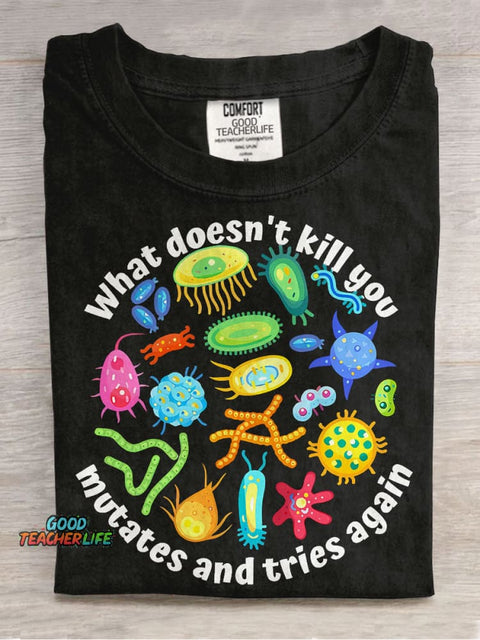 Funny Virus Science Teacher Casual Print T-shirt