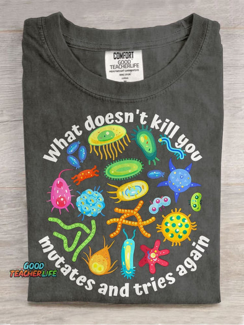 Funny Virus Science Teacher Casual Print T-shirt