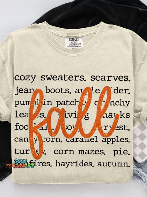 Fall Pumpkin Fall Coquette Casual Print T-shirt