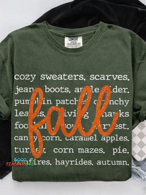 Fall Pumpkin Fall Coquette Casual Print T-shirt