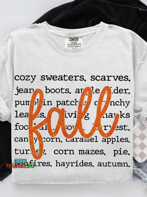 Fall Pumpkin Fall Coquette Casual Print T-shirt