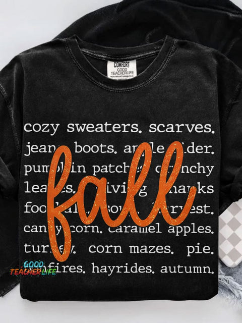 Fall Pumpkin Fall Coquette Casual Print T-shirt