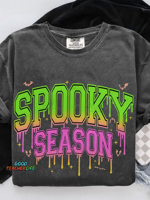 Trendy Spooky Season Halloween Casual Print T-shirt