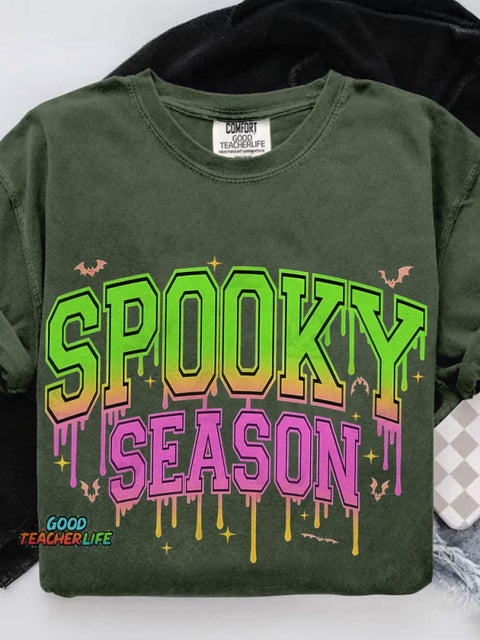 Trendy Spooky Season Halloween Casual Print T-shirt