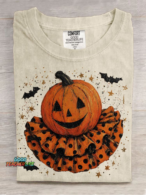 Horror Pumpkin Clown Halloween Casual Print T-shirt