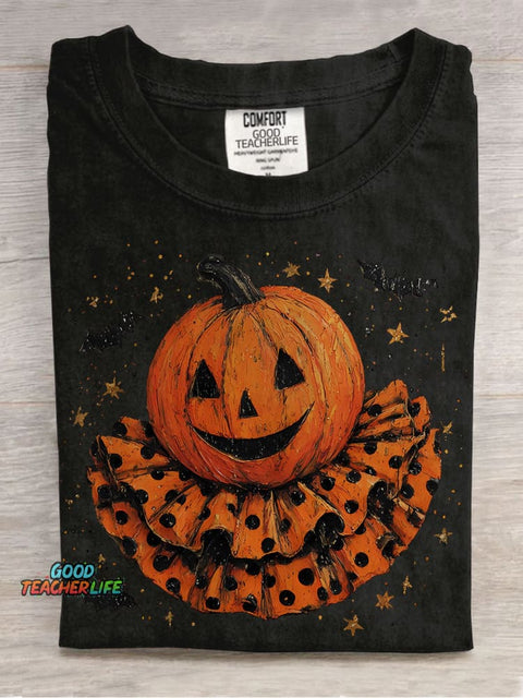 Horror Pumpkin Clown Halloween Casual Print T-shirt