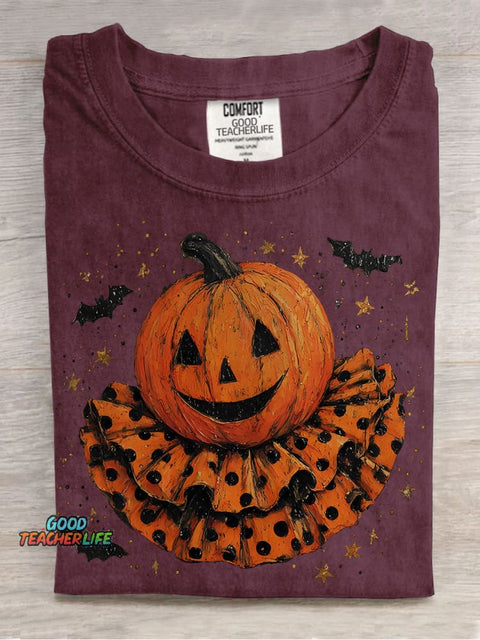 Horror Pumpkin Clown Halloween Casual Print T-shirt