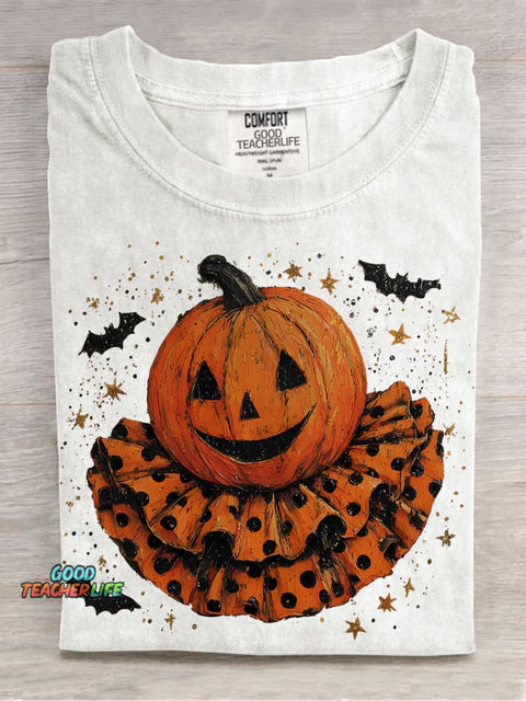 Horror Pumpkin Clown Halloween Casual Print T-shirt