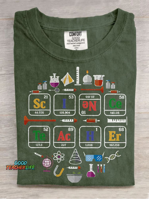 Periodic Table Chemistry Science Teacher Casual Print T-shirt