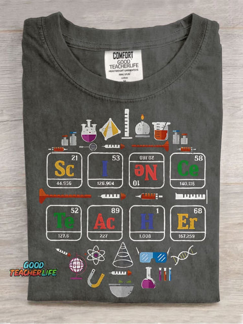 Periodic Table Chemistry Science Teacher Casual Print T-shirt