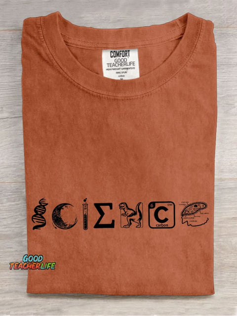Science Lover Teacher Long Sleeve Casual Print T-shirt