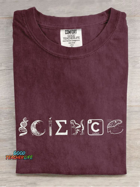Science Lover Teacher Long Sleeve Casual Print T-shirt