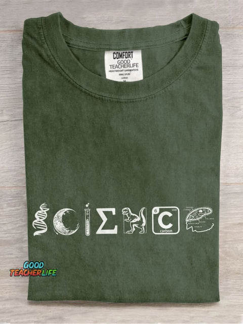Science Lover Teacher Long Sleeve Casual Print T-shirt