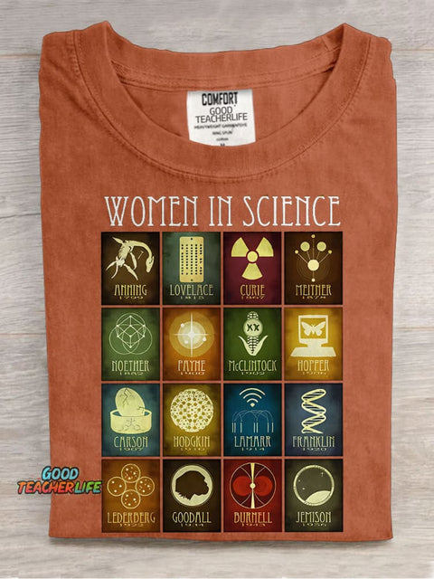 To All The Women In Science Teacher Casual Print T-shirt