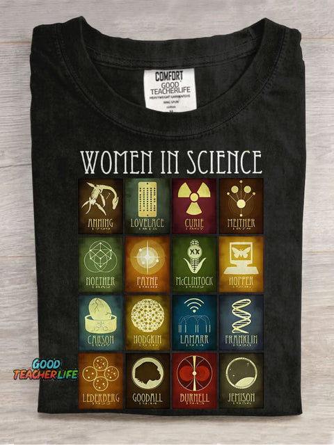 To All The Women In Science Teacher Casual Print T-shirt