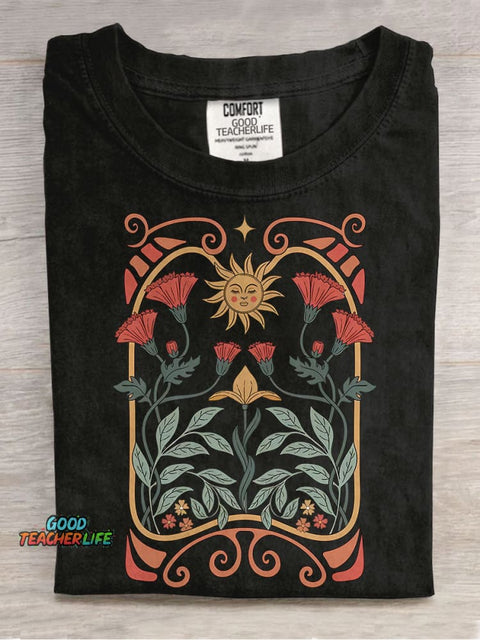 Boho Wildflowers Boho Floral Casual Print T-shirt