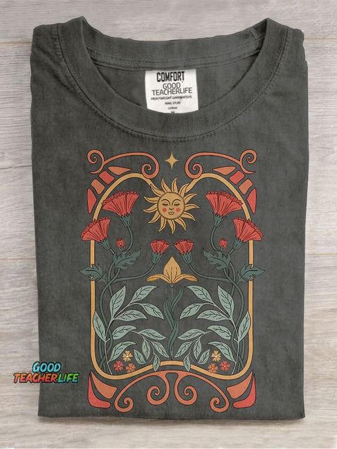 Boho Wildflowers Boho Floral Casual Print T-shirt