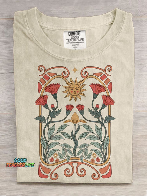Boho Wildflowers Boho Floral Casual Print T-shirt