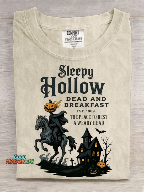 Sleepy Hollow Helloween Casual Print T-shirt
